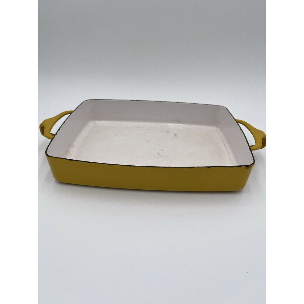 Dansk Kobenstyle Enamel Casserole Roasting Pan Yellow 8x10.5 Made In France MCM